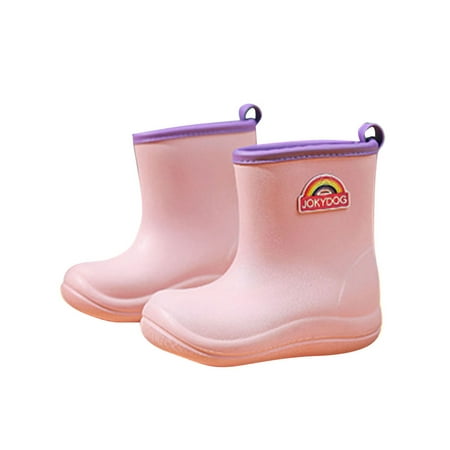 

Rotosw Boys Girls Rain Boot Cartoon Rubber Boots Wide Calf Waterproof Booties Lightweight Slip Resistant Garden Shoes Camping Breathable Rainboot Pink 10C