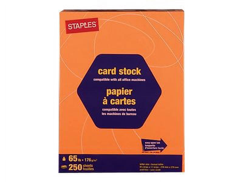 Staples Brights 65 lb. Cardstock Paper 8.5" x 11" Bright Orange 250 Sheets/Pack (21108) 19757