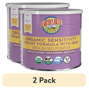 (2 pack) Earth's Best Organic Sensitivity Powder Baby Formula with Iron DHA & ARA, 21 oz Canister