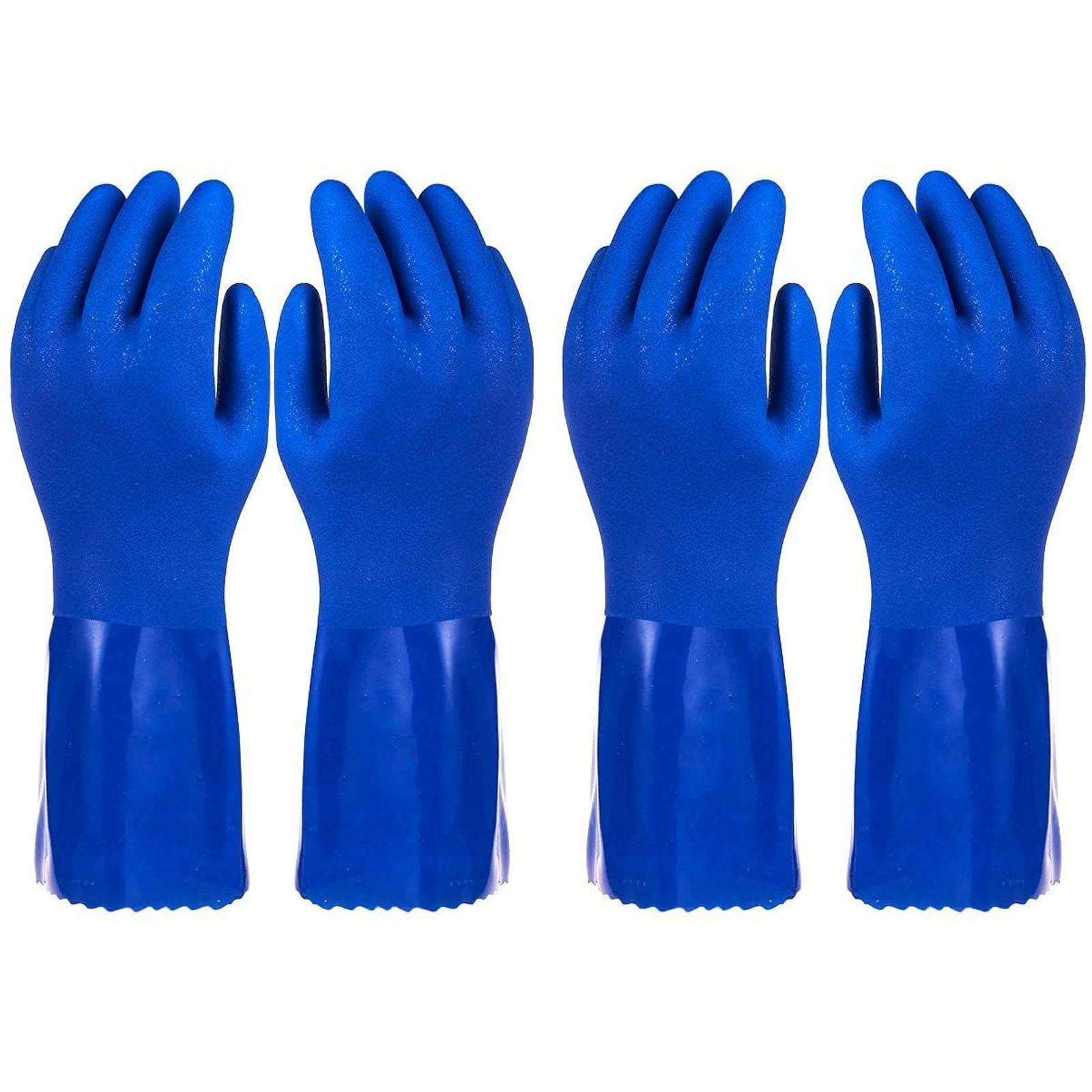 Household Rubber Cleaning Gloves,Latex Cotton Cleaning Gloves Long and Reusabl 