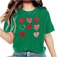 thumbnail image 2 of Short Sleeve Shirts for Women Dgankt Women's Valentine's Day Short Sleeve T-Shirt Letter Printed Solid Color Tops Short Sleeve Round Neck Tops/Shirts, 2 of 6