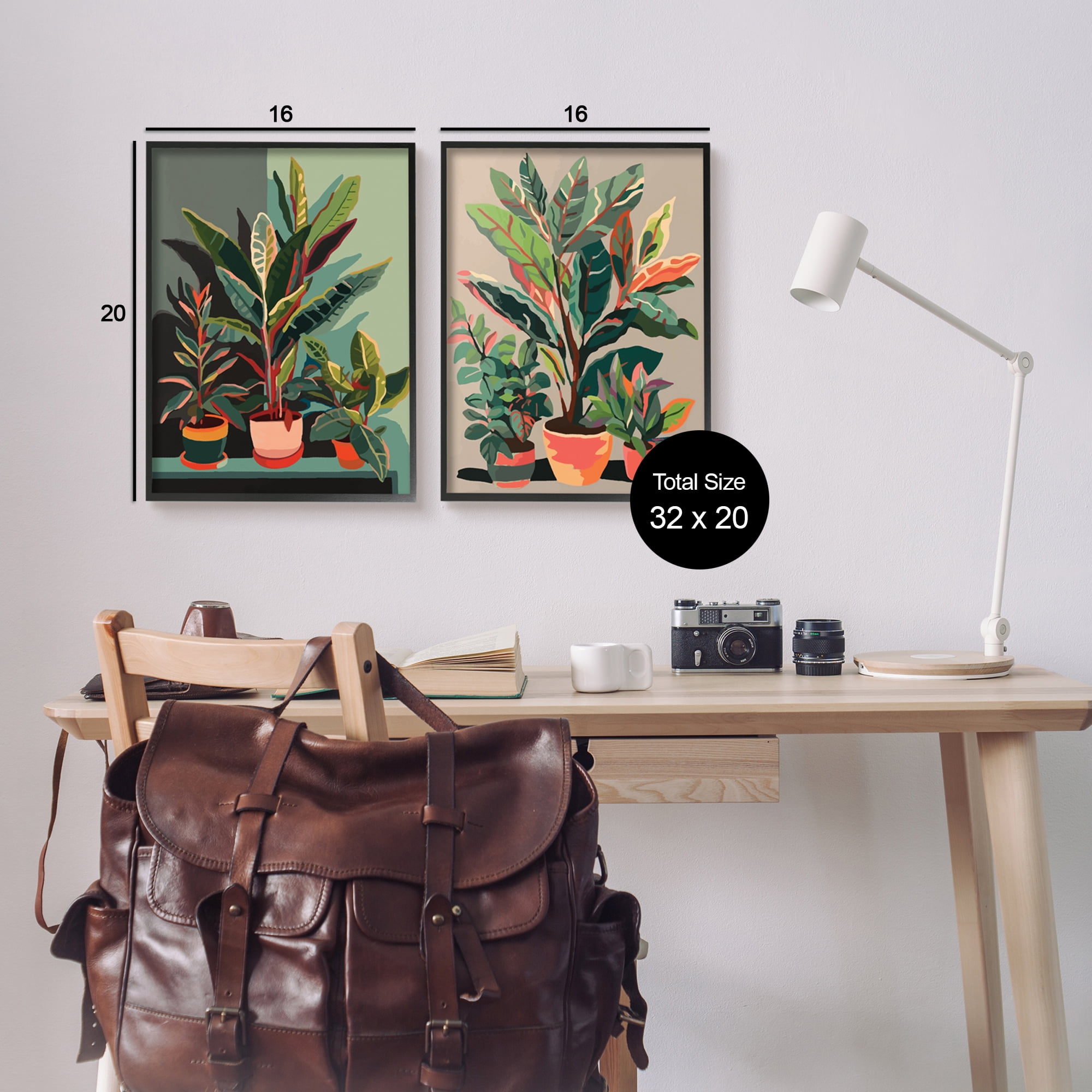 Stupell Industries Various House Plants Botanical & Floral Painting Black Framed Art Print Wall Art, 16 x 20