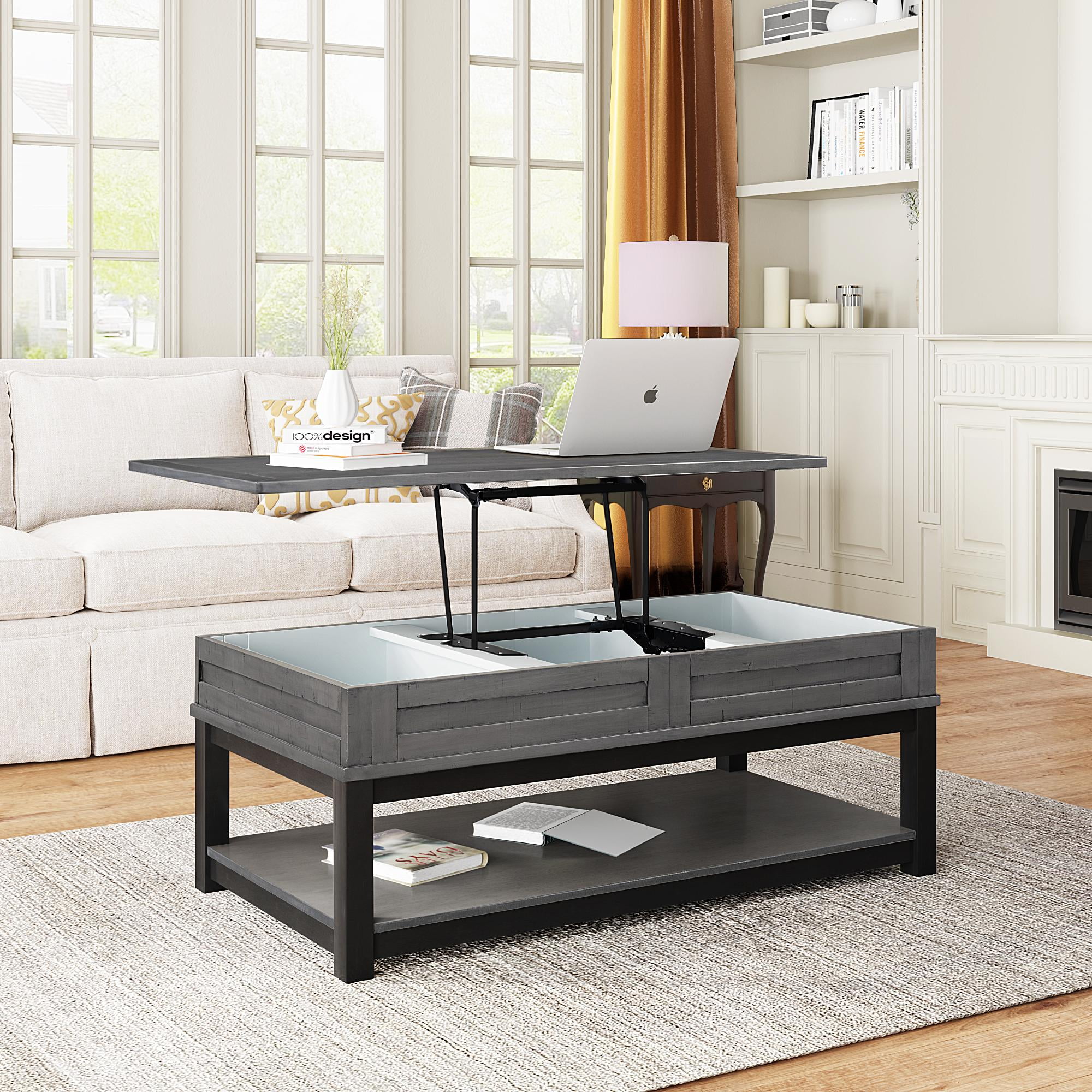 Multifunctional Coffee Table, Living Room Storage Table, Lift Top Sofa