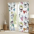 thumbnail image 3 of Feelyou Ribbon Skeleton Black Out Curtains, Sugar Skull Halloween Curtains Pack of 2 (42x63 Each), Princess Bow Ribbon Bedroom Curtains, Window Curtains Room Decor, 3 of 5