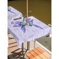 thumbnail image 2 of Outdoor Tablecloths with Umbrella Hole & Zipper, Purple Bow 54x54 Inch Square Tablecloths, Cute Bowknot Simple Pure Color Waterproof Table Cloth, Patio/Pool/Picnic Table Covers, 2 of 8