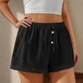 thumbnail image 4 of Htigea Clearance Womens Lightweight Shorts Casual Baggy Trendy Short Pants Elastic Waist Drawstring Comfy Shorts Today Sales Black,XXL, 4 of 7