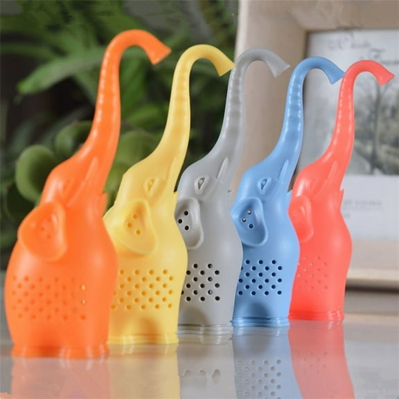 WHAMVOX Silicone Elephant Tea Infuser Tea Bag Filter Strainer for Coffee Punch