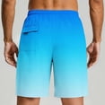 thumbnail image 5 of FRSASU Gradient Color Shorts for Men Quick Dry Summer Beach Swim Trunks Classic Outdoor Hawaiian Short Pants Sky Blue-A, 5 of 5