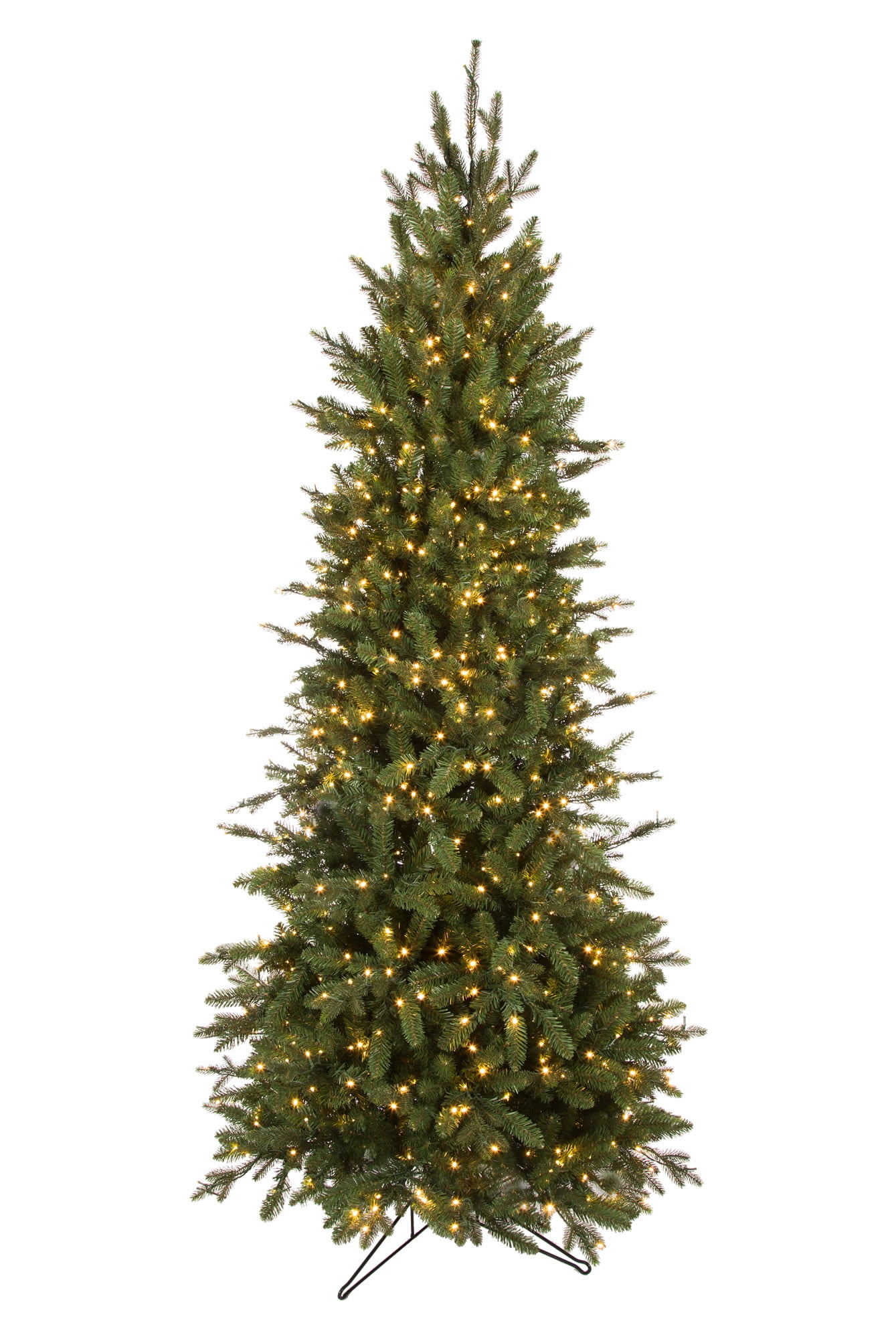 Snow flocked fraser fir christmas tree with chasing warm led lights