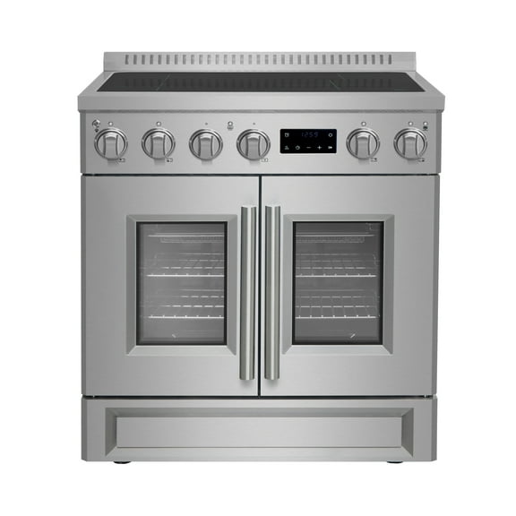 Forno Torino 30 Inch French Door Induction Range with Air Fryer and True Convection Oven