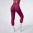 thumbnail image 4 of WTXUE Seamless Leggings For Women, Seamless Leggings Women's Solid Color Butt Tight Sports Pants High Waist Butt Lifting Fitness Pants, Pantalones De Mujer, Dark Red, 4 of 8