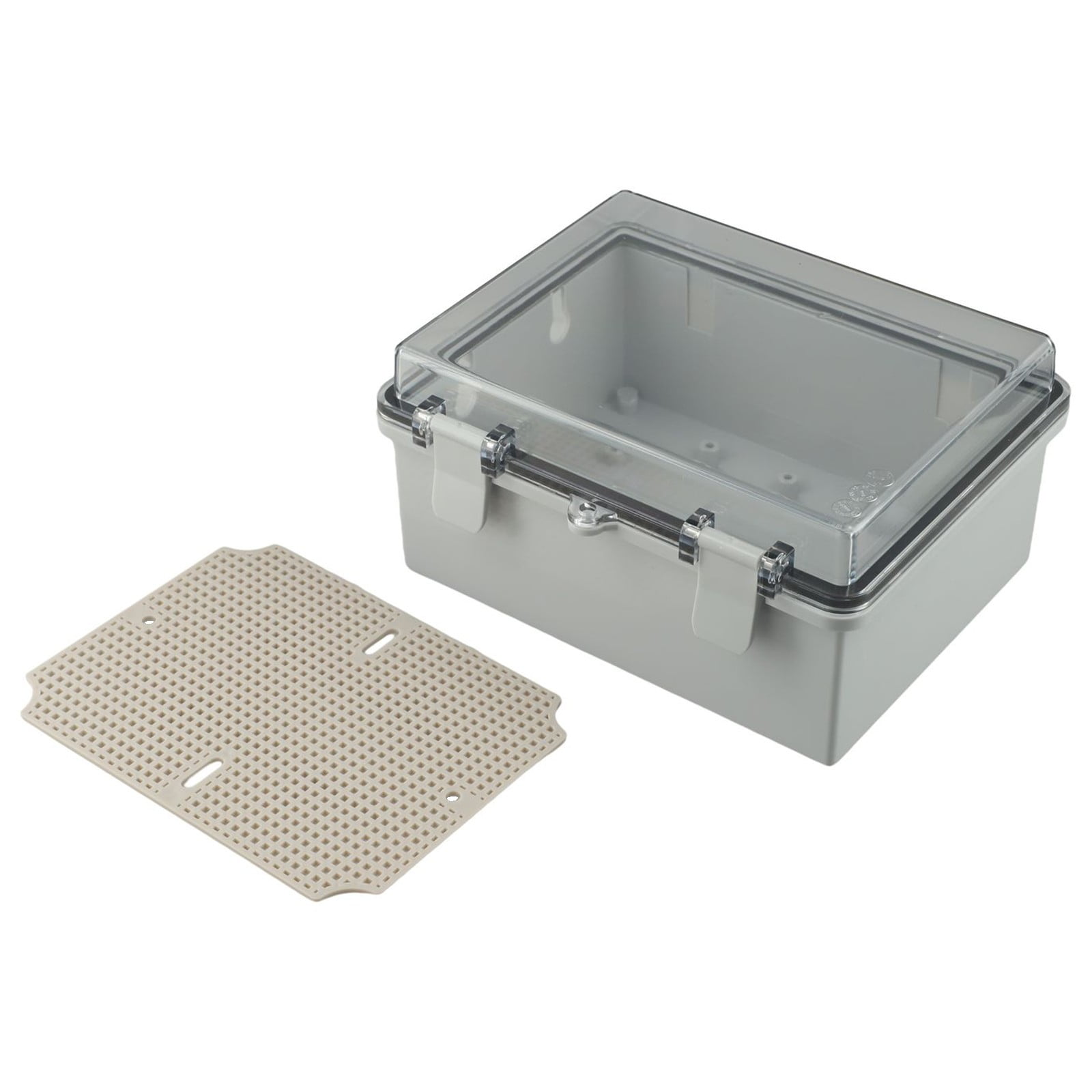 Outdoor ABS Plastic Waterproof Electrical Box with Transparent Lid IP66 Rated for Sockets and Equipment Protection Gray 220x170x110mm