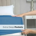 thumbnail image 3 of CGK Linens Extra Deep Pocket Single Fitted Sheet Only - King Size Wrinkle-Resistant & Comfy Bottom Sheet, Fits 18"-24" Mattresses, Denim Blue, 3 of 7