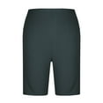 thumbnail image 4 of BLVB Women's Bermuda Long Shorts with Pockets Elastic Waisted Knee Length Shorts for Women Walking Athletic Lounge, 4 of 7