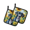 thumbnail image 2 of Carolines Treasures 7.5 x 7.5 in. Unisex Great Dane in Sunflowers Pair of Pot Holder, 2 of 2