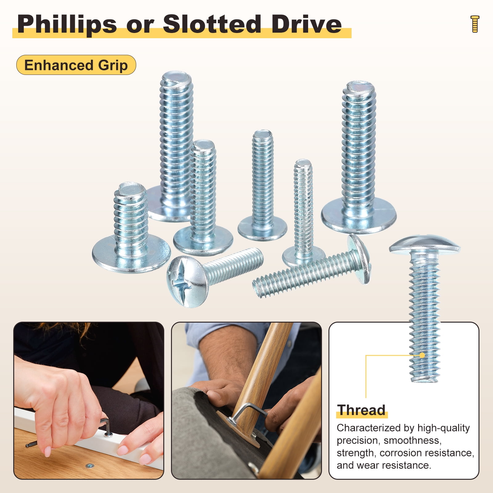 Uxcell Phillips Cross Flat Round Head Machine Screw Kit with Lock Nut (M5-0.8x25) 80Pcs, Stainless Steel Fasteners