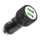 thumbnail image 4 of Cargador USB para automóvil 5 V Decoración de diamantes de imitación Adaptador de carga rápida de doble puerto Accesorio para interior de automóvil Negro, 4 of 10