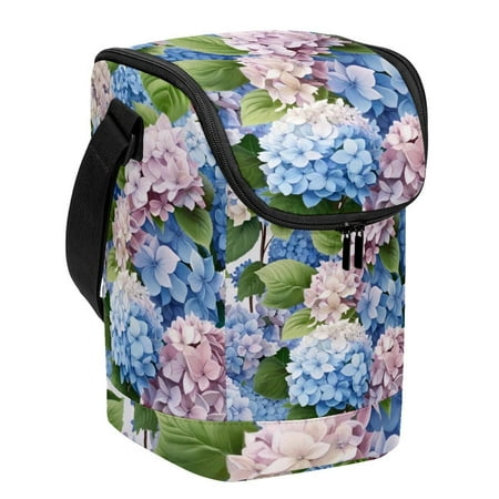 

Anna Cowper Stand-up Picnic Bag for Women/Men Travel Shopper Large Capacity Food Delivery Bag Handbag Insulation Bag Hydrangea Flower