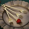 thumbnail image 3 of Matt Gold Dinner Forks 6 Piece, Stainless Steel 8.4'' Forks Silverware Set, Dessert Forks, Table Forks, Salad Forks for Home, Kitchen or Restaurant, Dishwasher Safe, 3 of 7