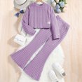 thumbnail image 2 of NOLDARES Infant Kids Girl 2 Piece Winter Clothing Set Long Sleeve Crewneck Tee and Pants Cute Print Outfits Clothes(Purple,11-12 Y), 2 of 7