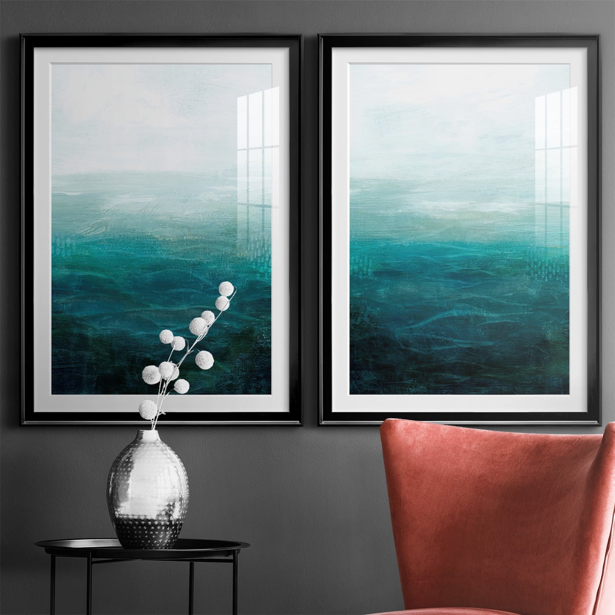Wexford Home Drifting Sea I Premium Framed Print, 26.5" x 36.5" - Ready to Hang, Black (Set of 2)