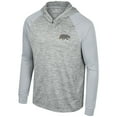 thumbnail image 2 of Men's Colosseum Gray Cal Bears Cybernetic Raglan Quarter-Zip Hooded Top, 2 of 3