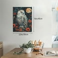 thumbnail image 2 of Susaid Moon Flower White Owl Pattern Vertical Canvas Wall Decor 12x16in - Waterproof with Wood Frame & Damage-Free Hanging Kit, 2 of 8