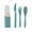 Green, variant on 4PC Kitchen Utensils Set with Fork, Knife, Spoon Storage Bags Straw Tableware Set, Reusable Tableware Set Plastic Cutlery Reusable Plastic Utensils Set Plastic Forks and Spoons