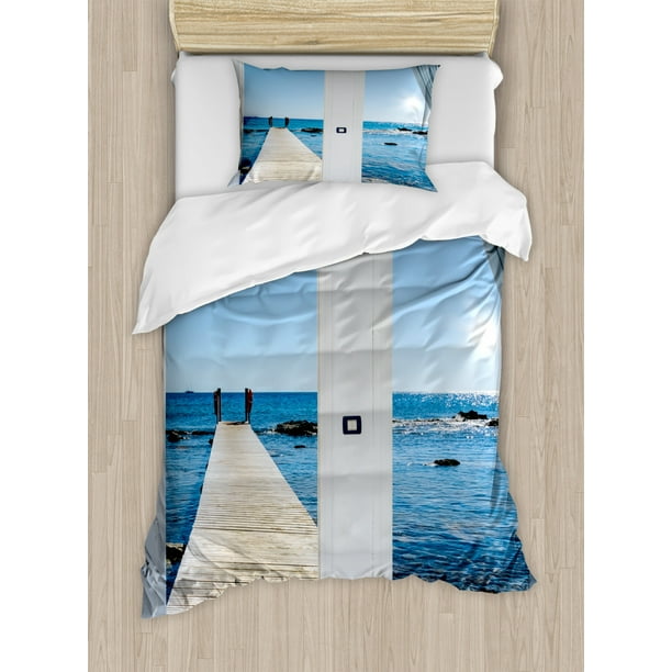 Coastal Theme With The Ocean Sea Sunny, Twin Size Coastal Bedding