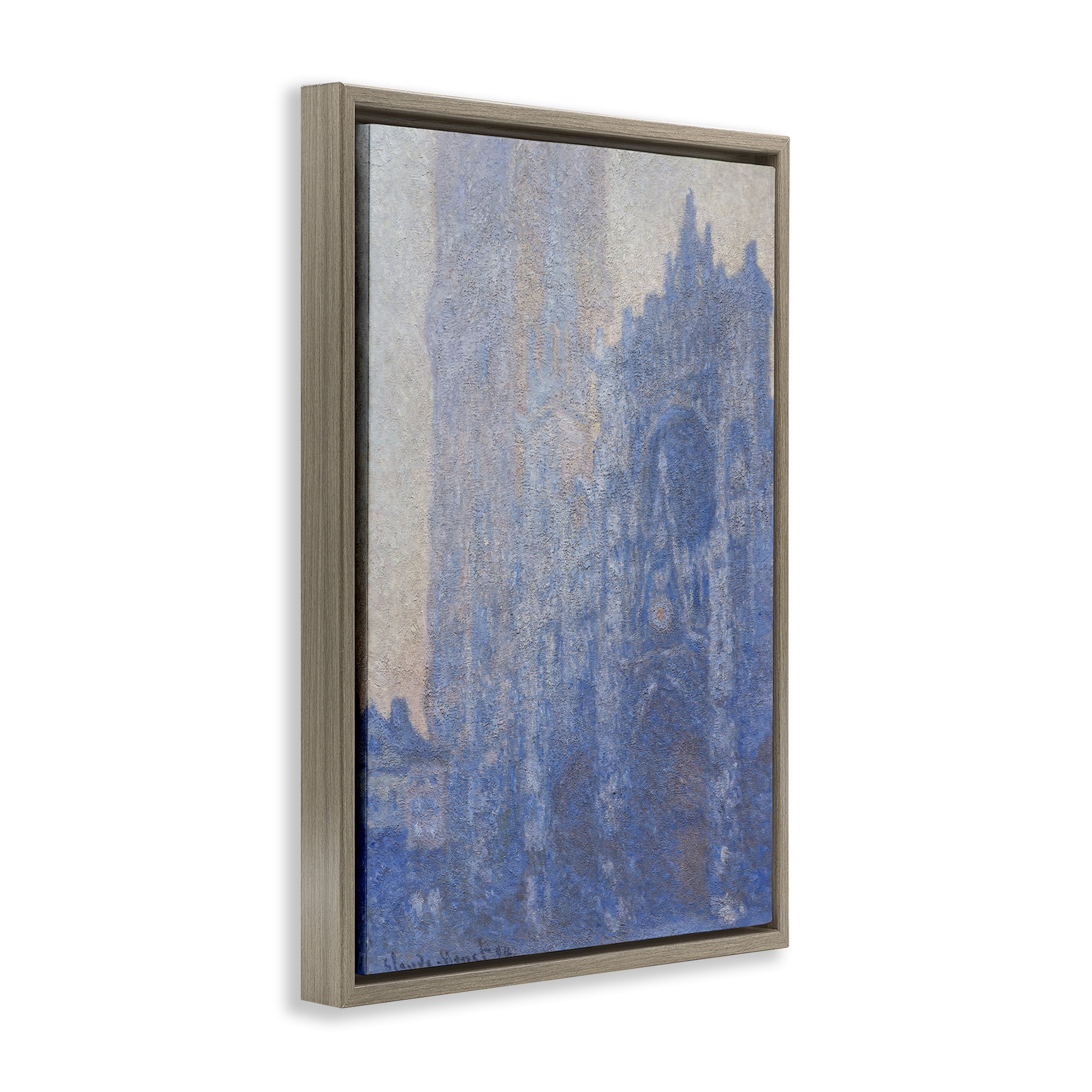 Stupell Industries Classic Cathedral Façade Buildings & Architecture Painting Brown Floater Framed Canvas Art Print Wall Art, 17 x 25