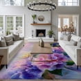 thumbnail image 4 of Pink Purple Floral Area Rug 8x10 Washable Rug Non Slip Spring Hydrangea Flower Vintage Botanical Large Area Rug Soft Stainresistant Indoor Floor Carpet for Living Room Bedroom Home Office Dining Room, 4 of 8