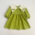 thumbnail image 1 of Body coreano bordado con lazo para bebé, vestido bonito de primavera con cuello de mariposa y manga larga para niña, ropa para niños, vestido para hermanas, 1 of 6