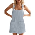 thumbnail image 2 of Women Summer Striped Casual Denim Dress Sleeveless Denim Dress with Pockets, 2 of 6
