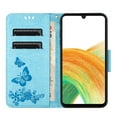 thumbnail image 6 of Allytech Galaxy A35 Wallet Case,  PU Leather Butterfly Embossed Flip Folio Stand Protective Shockproof Cards Holder Hand Wrist Bumper Phone Case Cover for Samsung Galaxy A35 - Blue, 6 of 7