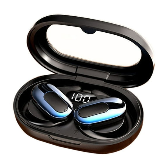 True Bone Conduction Headphones, Open Ear Earbuds with Ear Hooks, Up to 60H Playtime with Case, Bluetooth 5.3, IP68 Waterproof, Open Ear Headphones for Running
