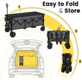 thumbnail image 6 of 48''L Collapsible Foldable Extended Wagon with 660lbs Weight Capacity, Heavy Duty 300L Folding Utility Garden Cart with Big -Terrain Beach Wheels & Drink Holders. Grey, 6 of 6