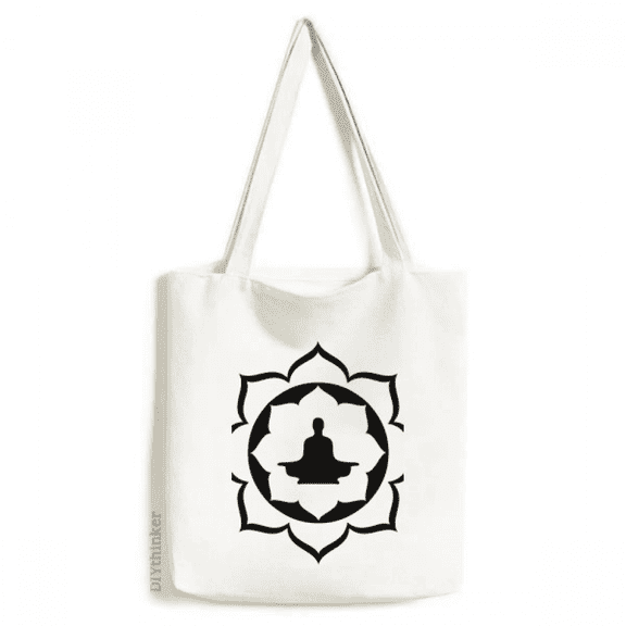 Lotus Figure Simple Illustration Pattern Tote Canvas Bag Shopping Satchel Casual Handbag