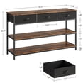 thumbnail image 5 of Console Table with 3 Drawers, 3 Tier Entryway Table with Storage, Industrial Sofa Table for Living Room, Couch, Hallway, 5 of 9