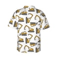 thumbnail image 3 of Balery Funny Excavator Print Men's Hawaiian Shirts Short Sleeve Beach Shirt Relaxed Fit Vacation Button Down Shirts-3X-Large, 3 of 9