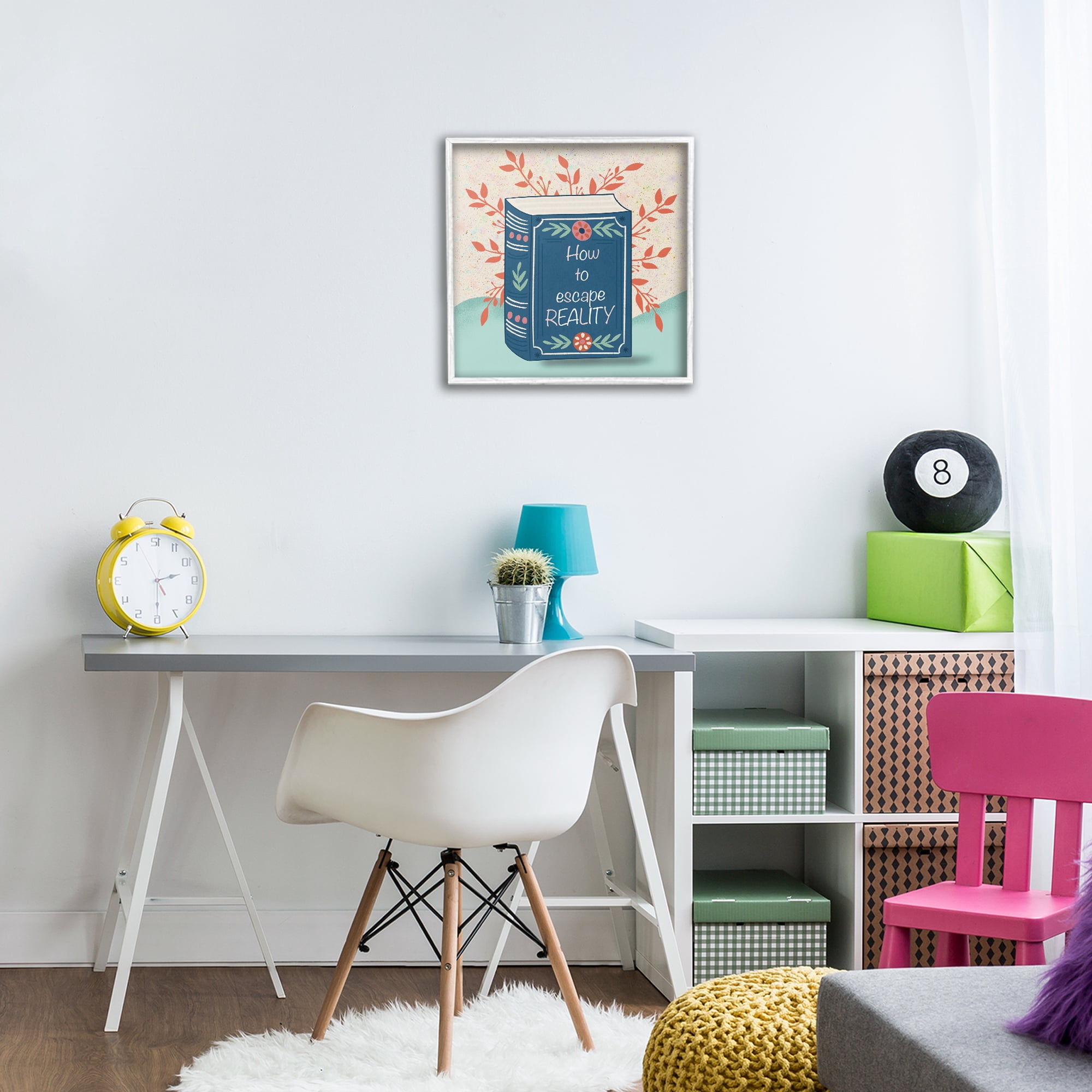 Stupell Industries How To Escape Reality White Framed Giclee Art, design by Julia Frost
