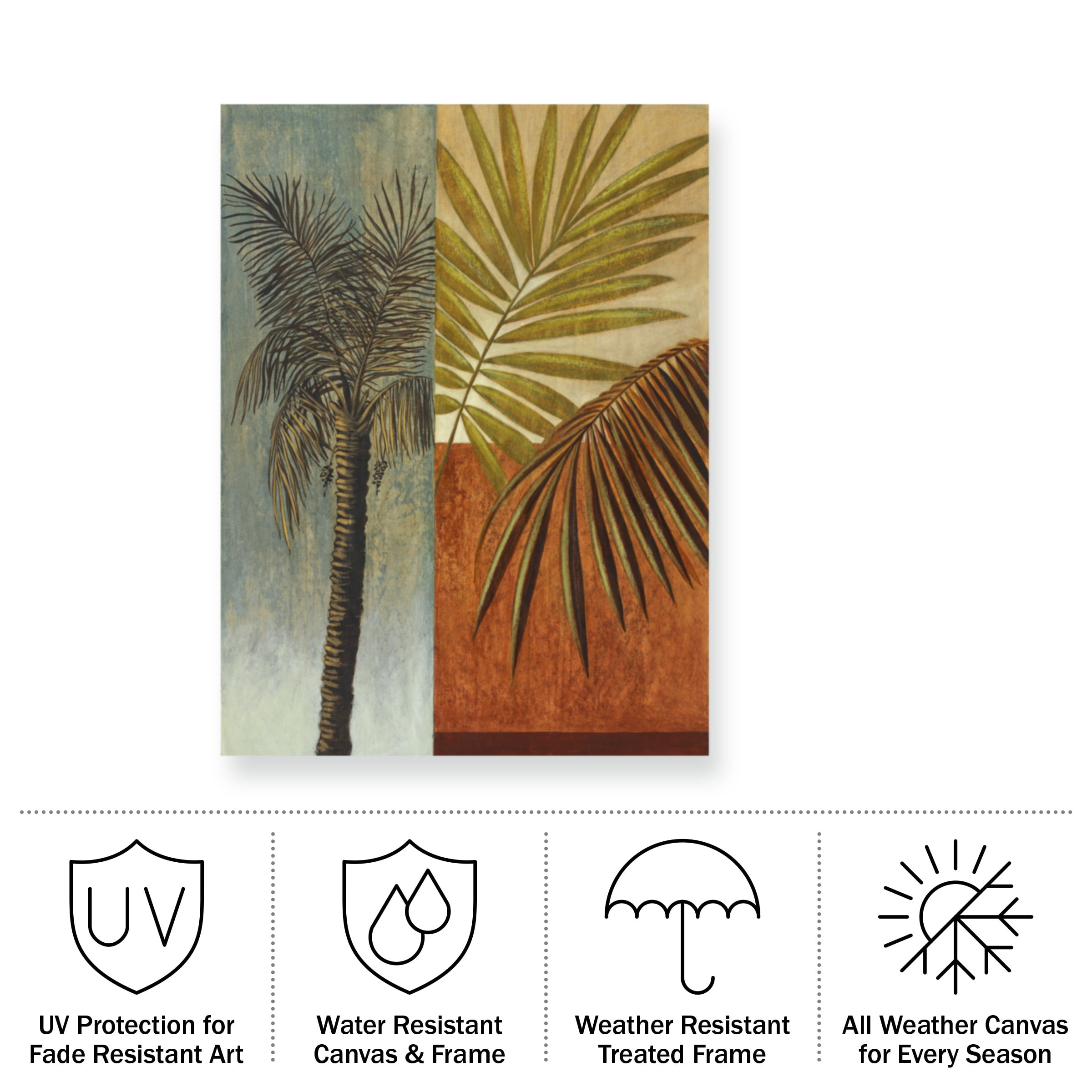 Pablo Esteban 'Palm Trees And Fronds' Outdoor Canvas