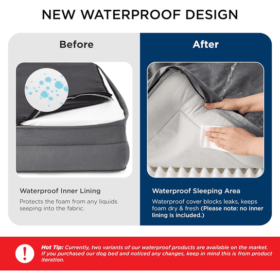 XL Orthopedic Dog Bed for Extra Large Dogs - Washable XLarge Dog Cat Bed Waterproof, Comfort Dogs Couch Sofa with Washable Removable Cover, Pet Bed with Nonskid Bottom, Ivory, 42"