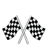 Checkered Racing Flags - Large - Black/White - Iron on Applique/Embroidered Patch