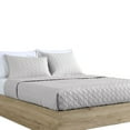 thumbnail image 3 of Keo 3pc Queen Coverlet Set, Reversible, Shams, Silver Silky Fabric, 3 of 3