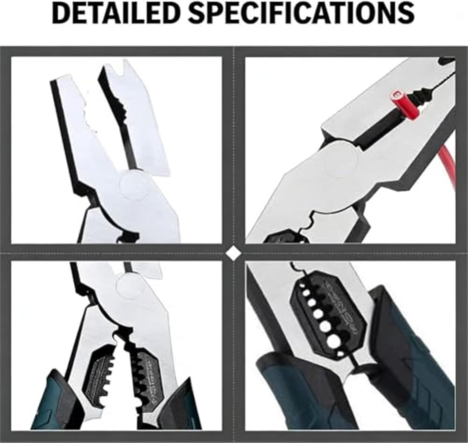 Industrial-Grade Multi-Function Cutting Pliers with Nail Puller, Wire Cutter/Stripper/Crimper, Compound Action Leverage Design for Home Repair, Construction, and DIY Tasks