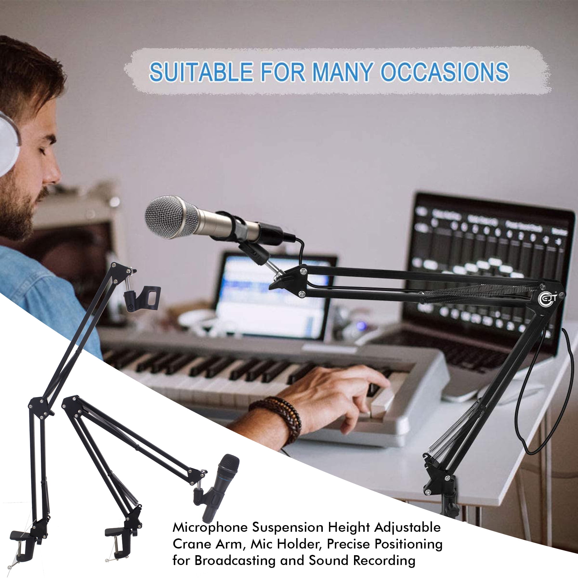 Technical Pro Microphone Suspension Arm Height Adjustable Crane 20.9in Steel