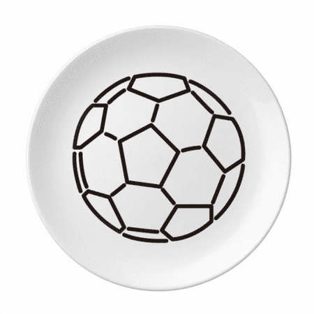 

White Black Soccer Football Sports Plate Decorative Porcelain Salver Tableware Dinner Dish
