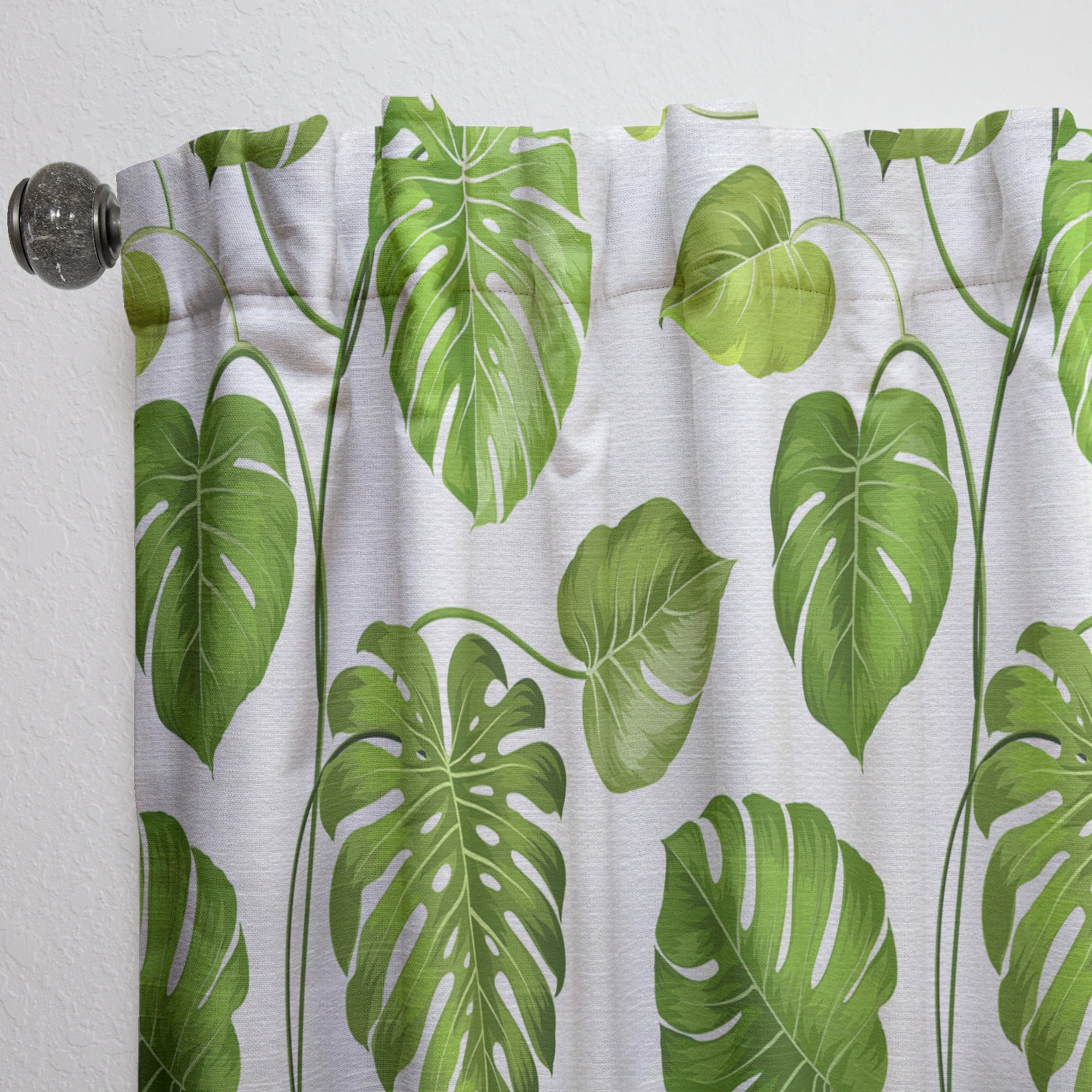 Designart 'Palm Tropical Leaves II' Mid-Century Modern Curtain Panel