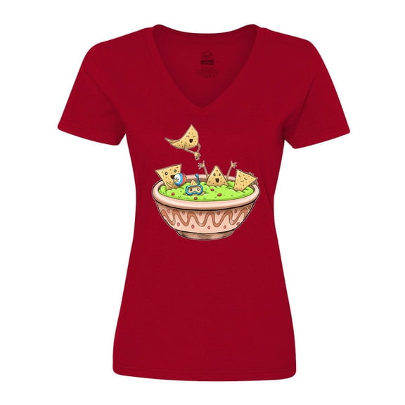 Inktastic Nachos Partying in Guacamole Women's V-Neck T-Shirt