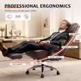 thumbnail image 3 of FASTES Office Chair, Big and Tall Desk Chairs 400lbs Gaming Chair with Footrest, Ergonomic Executive High-Back Reclining Computer Chairs, Swivel Rolling Wheels and Lumbar Support, Coffee, 3 of 10